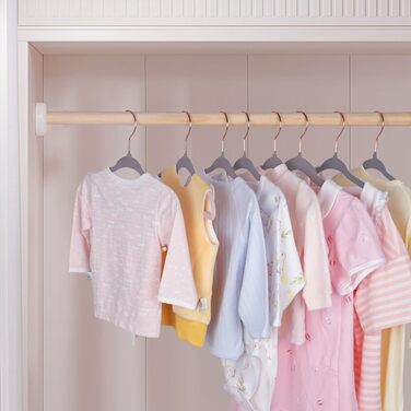 32 шт. велюрові вішалки для дитячого одягу Stormix, 28 см, сірі, з антиковзким покриттям та гачками рожевого золота