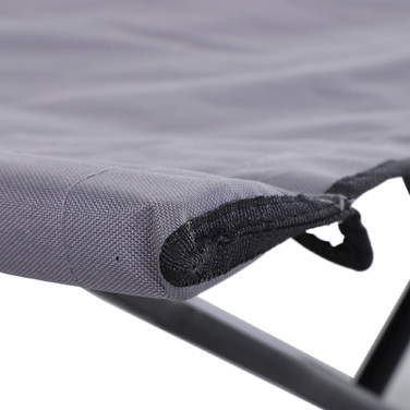 Outsunny Folding Camping Bed for 2 People, Folding Field Bed with Carry Bag, Weight Capacity up to 136 kg, Steel, Oxford Grey, 193 x 125 x 40 cm | Aosom