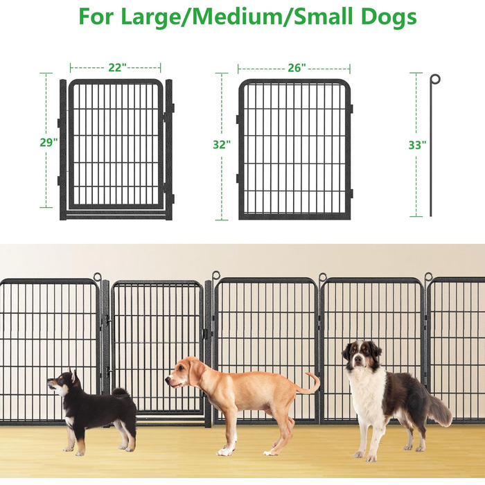 Вольєр для собак на вулицю: міцний, 42 панелі, висота 101.6 см, з воротами