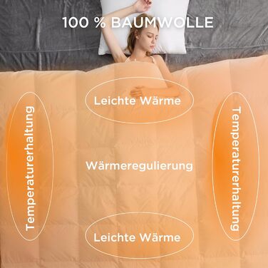 BEDSURE Down Comforter 135x200 Winter Duvet - Feather Duvet with Öko-Tex Certification, Warm Winter Comforter 90% Down and 10% Feathers 880 gr. Filling, Down Stepped Duvet White Gray 03gray - Warm Down Comforter (90 Down / 10 Feathers) 135 x 200 cm
