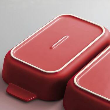 Форма для лазаньї, 2 шт., 22 x 12 см, керамічна прямокутна форма для запікання з ручкою, блакитна, для духовки