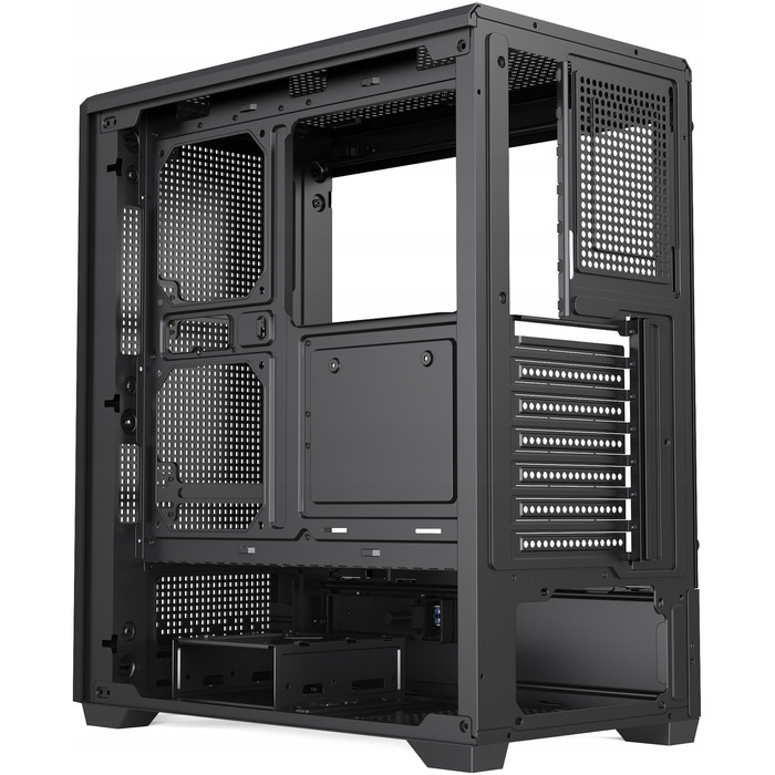 Великий комп'ютерний корпус ATX з USB 3.0, загартованим склом, сіткою (Mesh) та 3-ма RGB-вентиляторами