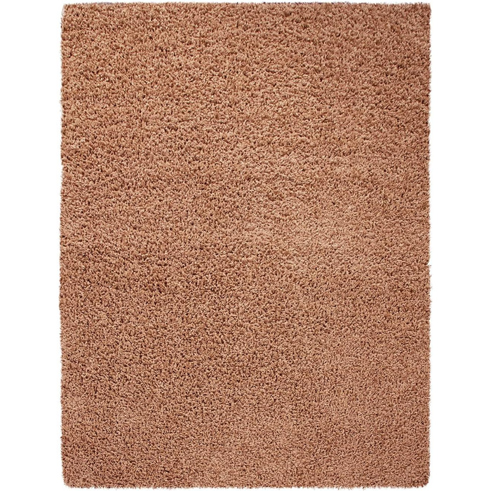Килим для вітальні TT Home з високим ворсом, шэггі, м'який, однотонний, сучасний дизайн, колір теракота, розмір 70x250 см