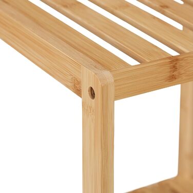 Relaxdays Bamboo Bathroom Shelf, 5 Shelves, HWD: 162 x 38 x 39.5 cm, Freestanding Shelf for Bathroom & Kitchen, Natural