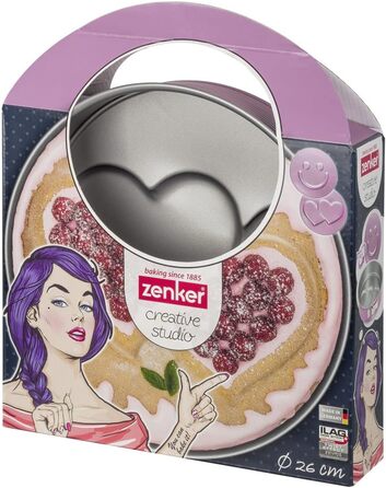 Форма для випічки Zenker Backform, серцеподібна, з антипригарним покриттям, рожева, 1 шт.