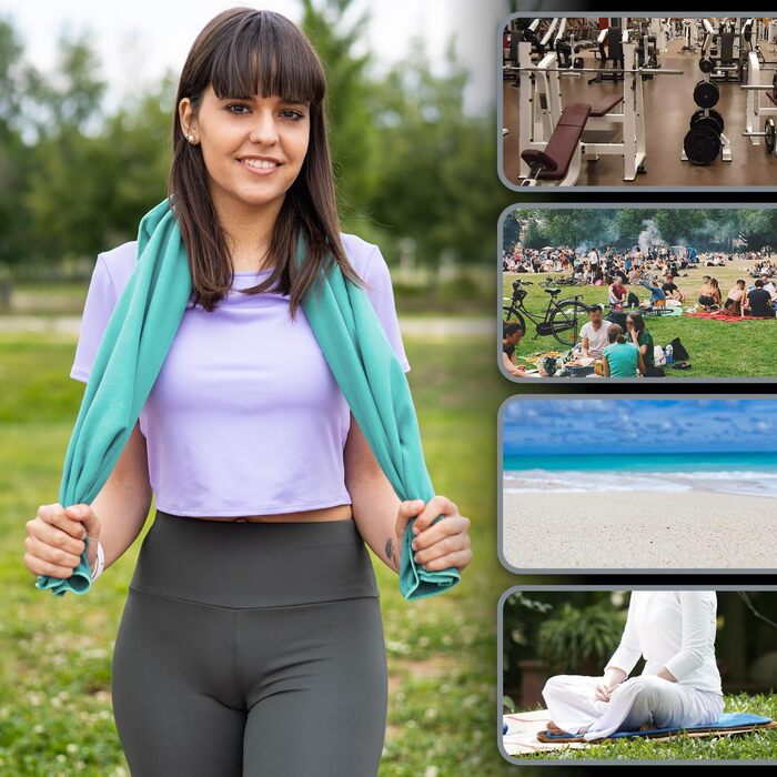 Рушник з мікрофібри Legendwerk® 160x80 см – швидковисихаючий, компактний, для подорожей, фітнесу, міста та відпочинку на природі – легкий, стильний, з сумкою та петлею для підвішування, 1 шт. (Турквіс)