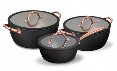 Набір каструль та сковорідок MG Home Rose Gold, 8 предметів, для індукційних плит