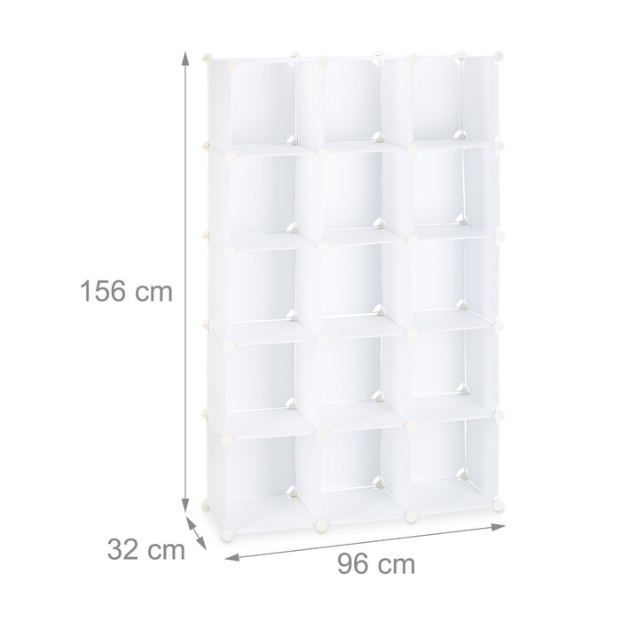 Relaxdays 15-Compartment Plastic Storage Shelf