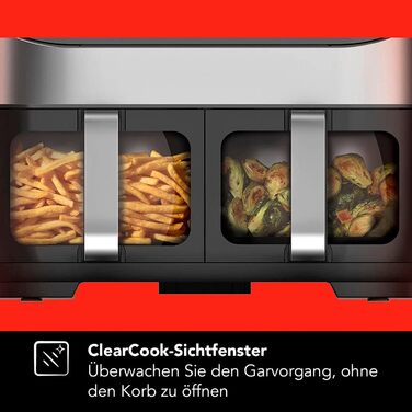 Мультифрітюрниця Instant Vortex Plus 5.7L з ClearCook, 6-в-1, Чорний, 1700W, Сталь з оглядовим вікном, 8L