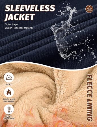 Чоловіча степкова жилетка Lonya Weste: водонепроникна, легка, з флісовою підкладкою та кишенями (М, темно-синій)