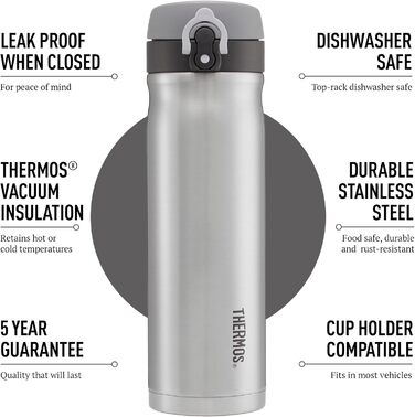 Stainless Steel Insulated Travel Mug - 470ml - Grey