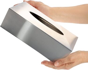 Коробка для серветок з нержавіючої сталі Com-Four® - настінний диспенсер для серветок (сріблястий)