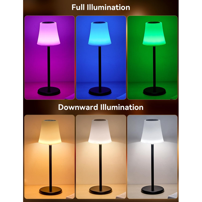 LED настільна лампа акумуляторна 2 шт, біла, IP54, диммування, сенсорне управління, для ресторанів, спальні