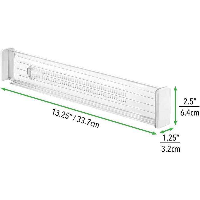 mDesign 8-Piece Adjustable Drawer Organizer – Practical Drawer Divider for Cabinet and Dresser – Flexible Plastic Compartmentalizer – Clear