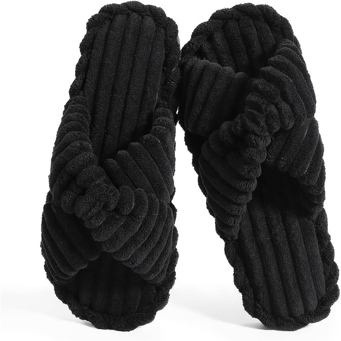 Жіночі домашні тапочки Star Vibe – м'які, теплі, чорні (38/39 EU)