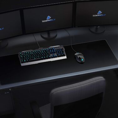 Килимок для миші Titanwolf XXXL 1200x400 мм, ігровий, великий розмір, покращена точність та швидкість, сумісний з Logitech, дизайн Koi (чорний)