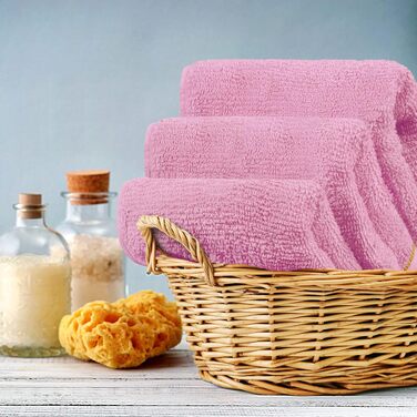 Набір розкішних махрових рушників для обличчя та тіла Utopia Towels, 100% бавовна, 30x30 см, м'які та гігроскопічні, колір Rose, 12 шт.