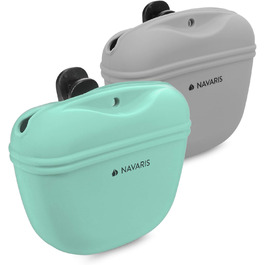 Набір з 2 Silikon Futterbeutel Navaris для собак - 2шт. Фурнітура для ласощів, сухого та вологого корму. Сірий & Червоний (Сірий & Синій)