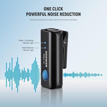 NEEWER Бездротовий петличний мікрофон KM23: 48kHz/24Bit, 8 годин роботи, шумозаглушення, USB-C, сумісний з DJI, Insta360, iPhone, Android, PC