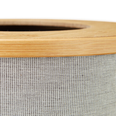 Relaxdays Bamboo Round Waste Bin