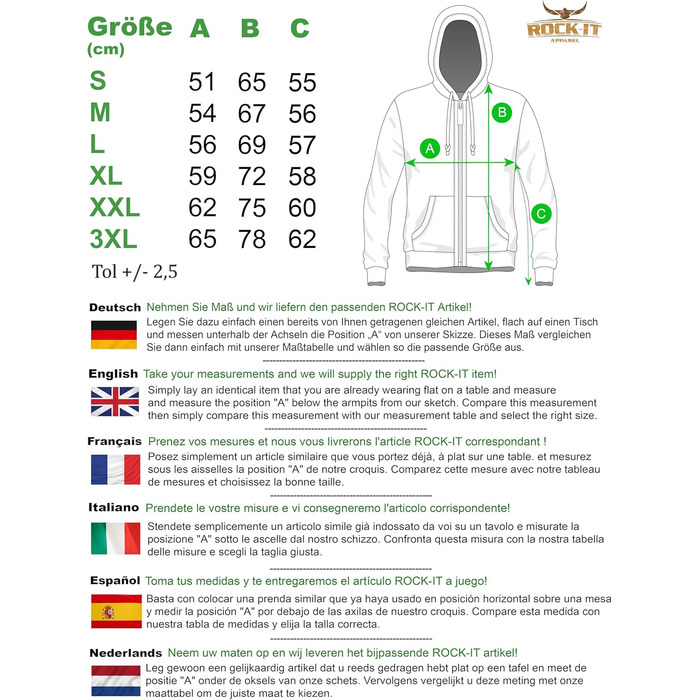 Світшот ROCK-IT з капюшоном Slim Fit для чоловіків, Heavy Hoodie на блискавці, Ziphood, Workerhoodie, чорний, червоний, зелений, темно-синій, темно-сірий, синій, XXL [S-3XL]