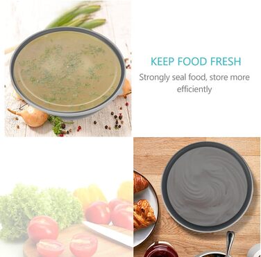 BoxedHome Gray Mixing Bowls Set with Lids, Reusable Mixing Bowl, 12-Pack Mixing Bowl, Plastic Salad Bowl Non-Slip Stackable Serving Bowls for Kitchen (6 Bowls and 6 Lids)