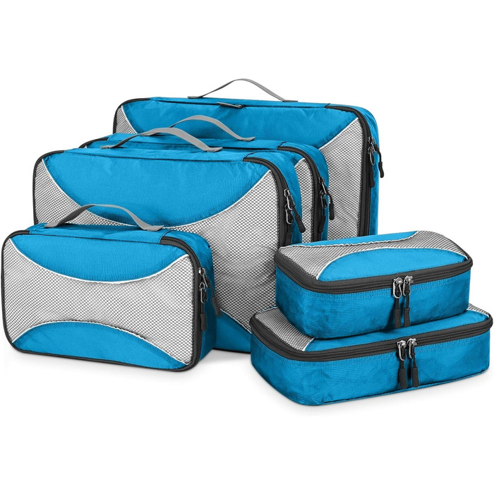 Органайзери для валізи G4Free (набір) - 3/6/7 шт. - блакитний колір (1S + 2M + 2L + 1XL)