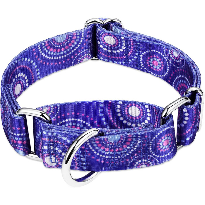Нашийник для собак Dazzber Martingale, проти витягування, анти-утікання, міцний, середній та великий розмір, регульований 43.2-63.3 см, колір Королівський блакитний