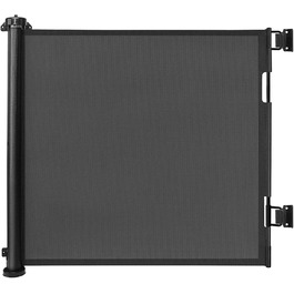 Захисний бар'єр для дитячих воріт, розтяжний 0-150 см, для дітей, котів та собак, внутрішнє та зовнішнє використання (Чорний-150 см)