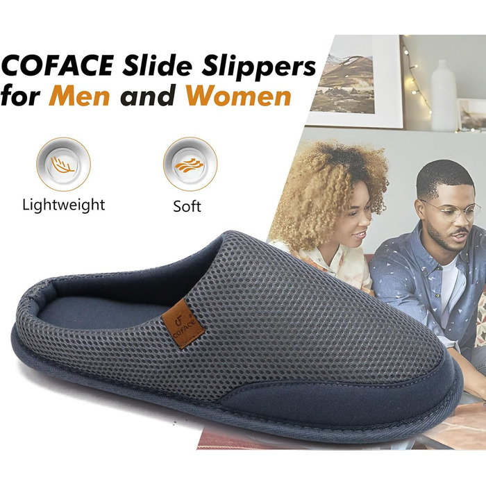 Тапочки чоловічі COFACE з повсті, теплі та зручні, з антиковзкою гумовою підошвою, для дому та вулиці, розмір 40-49 (стильний сірий, 45 EU)