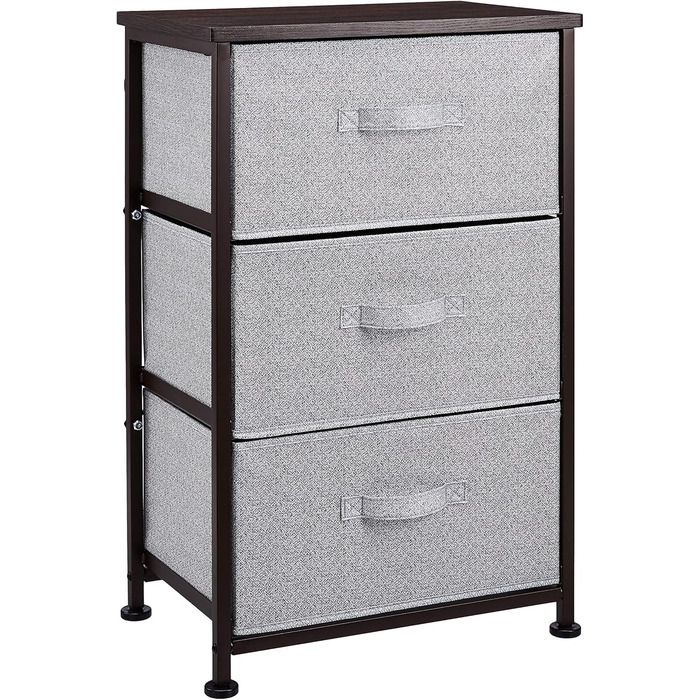 Amazon Basics - Closet Storage Organizer with 3 Fabric Drawers, (Bronze)