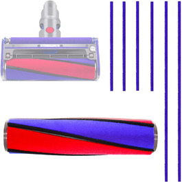 Насадка-щітка для пилососа Dyson V6/V7/V8/V10/V11, м'яка роликова підлога, з 6 фетровими смужками, аксесуар для прибирання та видалення пилу, ABS