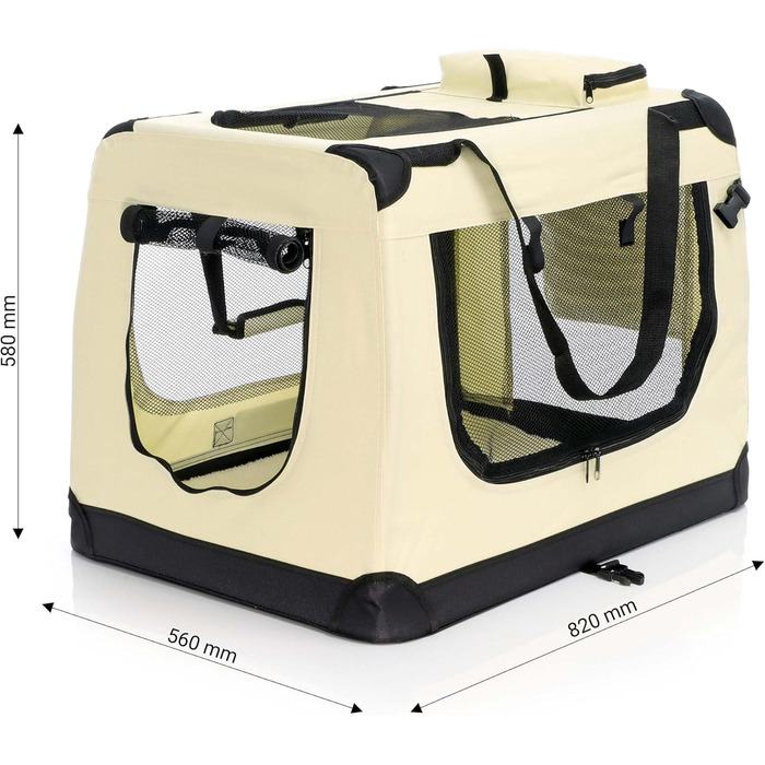 Транспортна переноска для собак та котів Fudajo, 50x35x35 см, міцна, легка, з ручкою та ковдрою