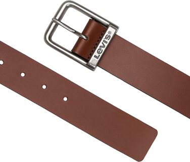 Шкіряний чоловічий ремінь Levi's Harness Buckle з логотипом, коричневий (Brown 95)