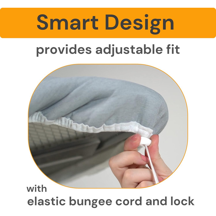 SAVUK Ironing Board Covers and Pad with Standard Size, Adjustable Elastic Edge, Heat Reflective, Fits Boards 130 x 40, 130 x 35 or 125 x 35, Cover Measurement 48 x 135 cm, Grey L 15