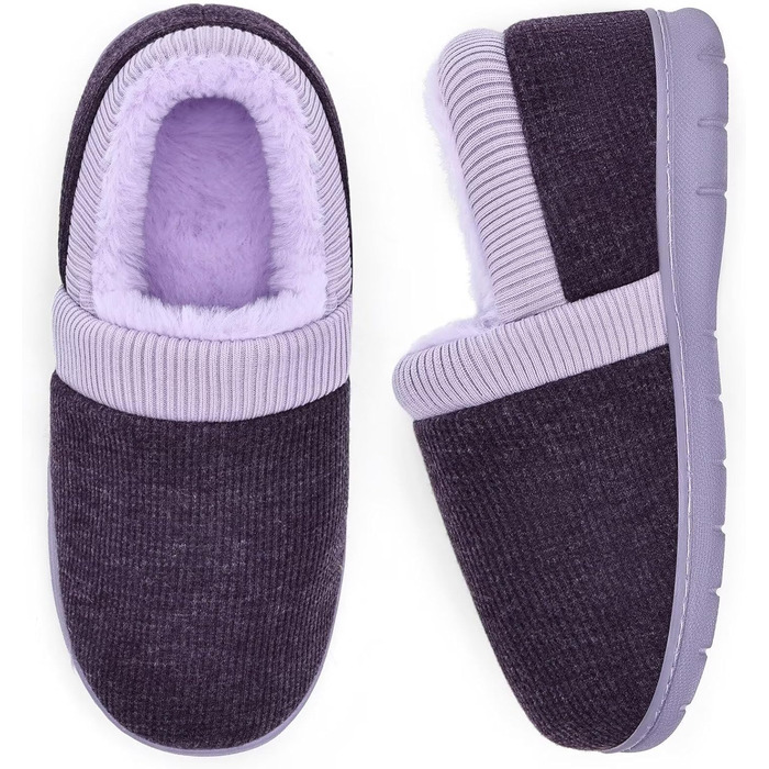Тапочки для дому жіночі теплі з меморі-піною зимові, розмір 36-43 EU, м'ятно-зелені (42/43 EU, фіолетові)