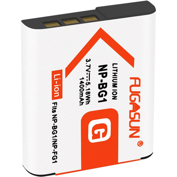 Акумулятор NP-BG1/NP-FG1 з зарядним пристроєм для Sony DSC-H10, H20, H50, H55, H70, H90, HX9V, HX10V, HX20V, HX30V, T20, T100, W90, W100, W120, W130, W150, W170, W200, W210, W215, W220, W230, W270, W290, W300 (2 шт.)