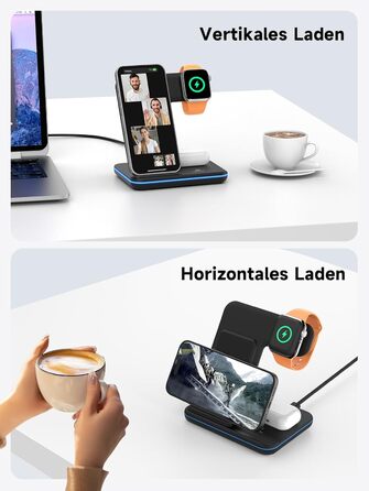 Бездротова зарядка 3-в-1 для Apple iPhone, Apple Watch та AirPods (чорний)