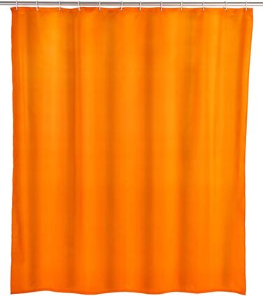 Штора для душу WENKO Anti-Schimmel (антигрибкова), текстильна, 180x200 см, помаранчева, з кільцями