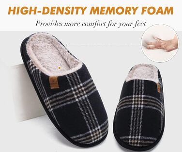 Тапочки жіночі COFACE з фетру, теплі, зручні, з м'якою підкладкою, з антиковзною гумовою підошвою, для дому та вулиці (Чорний, 39 EU)