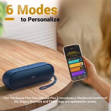 Tribit XSound Plus 2: Портативна Bluetooth колонка 30W, IPX7, 24 год, XBass, Bluetooth 5.3, синій