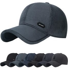 Чоловіча зимова кепка basecap з відкидними навушниками, унісекс, бейсболка з клапанами, повсякденний стиль, шапка для активного відпочинку (темно-сірий)