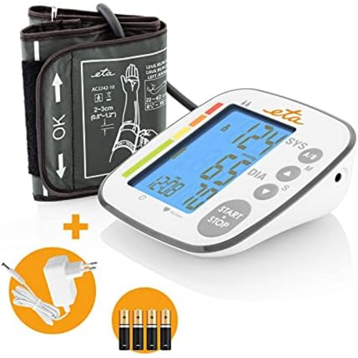 Тонометр на плече ETA для 2 осіб, пам'ять 2x250 записів