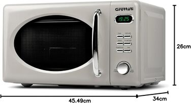 Мікрохвильова піч G3 Ferrari Sapormio Vintage, 1150W, 20 л, 8 програм, білий