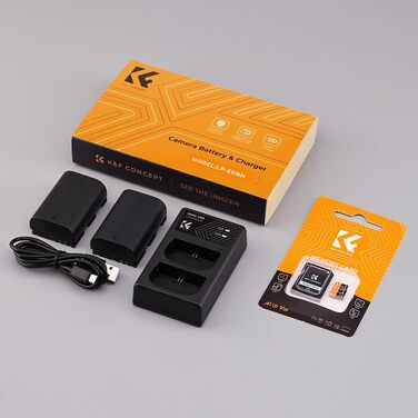 Акумулятор K&F Concept LP-E6NH для Canon EOS 90D/80D/70D/5D Mark II III IV/5DS SR/6D/6D Mark II (2 шт.) з зарядним пристроєм