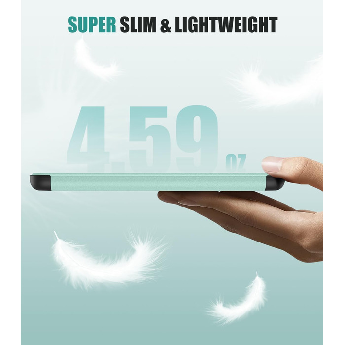 Чохол MoKo для Kindle Paperwhite 2024 (12-го покоління) та Kindle Colorsoft Signature Edition 2024, з авто-ввімкненням/вимиканням, джинсовий, зелений (w-Agave Grün)