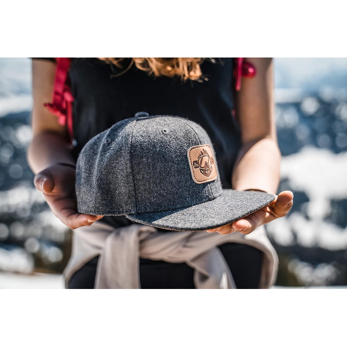 Кепка бейсболка Jumping Bird • Знімна кепка-снуд • Фетр, унісекс, темно-сірий