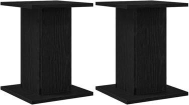 Підставка для акустики vidaXL, 2 шт., дерев'яна, чорна ельха, 30x30x40 см, для Hi-Fi, домашнього кінотеатру, покращений звук