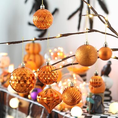 41 штука прикрас для ялинки Sea Team з міцного пластику з ниткою, середні (60 мм, 40 мм), помаранчевий колір