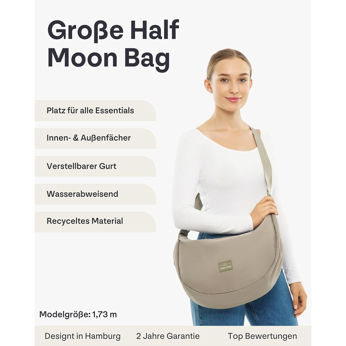 Сумка через плече Johnny Urban Ally Medium Desert Grey 10л - Унісекс, Місячна форма, Водовідштовхувальна